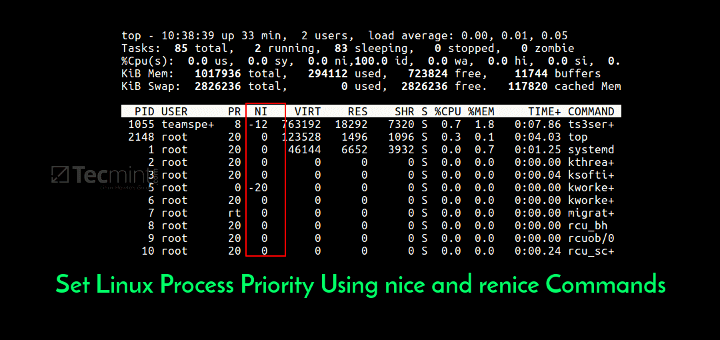 Set Linux Process Priority Using nice and renice