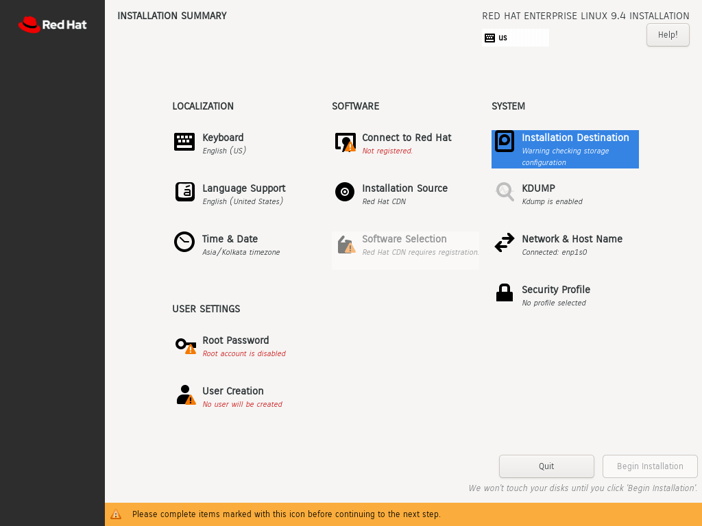 Choose Root Password