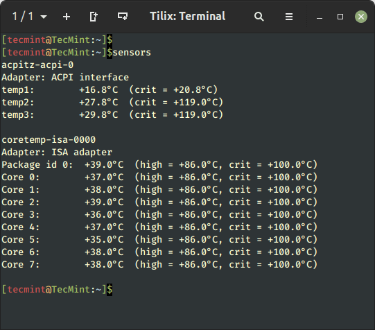 Psensor - Monitor Linux Hardware Temperature