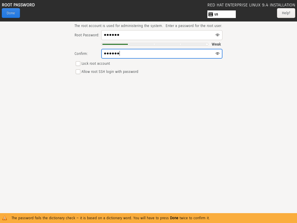 Set Root Password